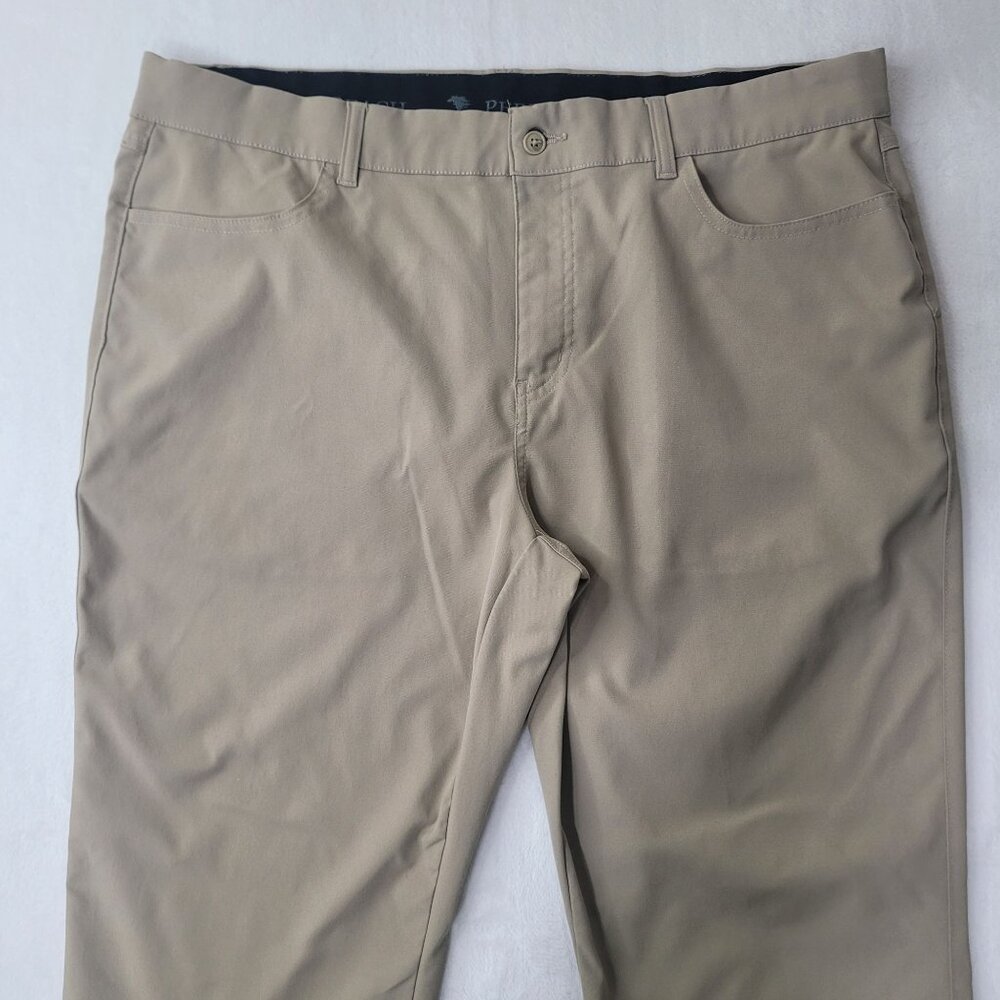 Pebble Beach Golf Men's Straight Leg Khaki Flat Front Pants 40X32 - Picture 2 of 10